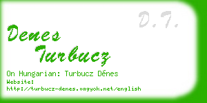 denes turbucz business card