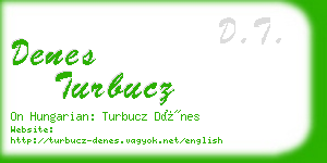 denes turbucz business card